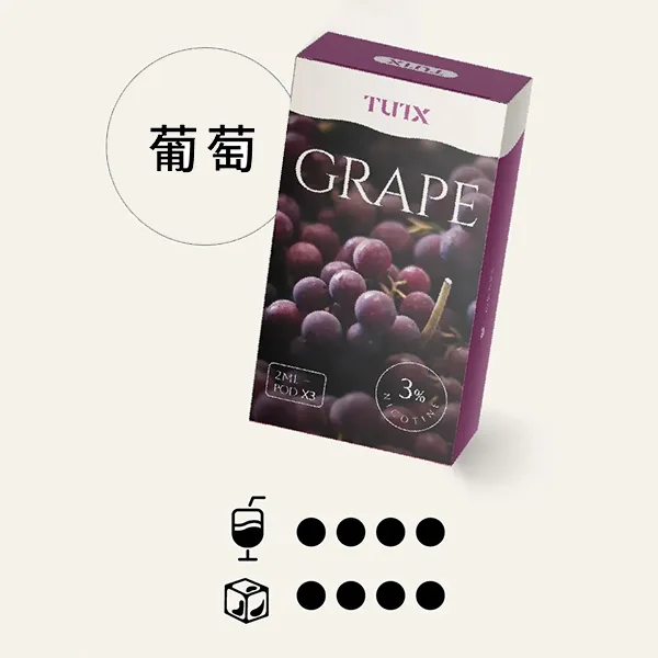 TUTX煙彈拋棄式煙彈葡萄口味-通用悅刻Relx Sp2s煙彈一代主機