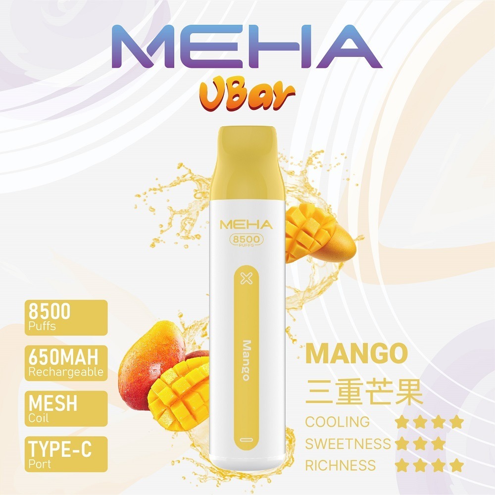 Meha VBar 8500 Puffs魅嗨拋棄式8500口電子煙-三重芒果口味