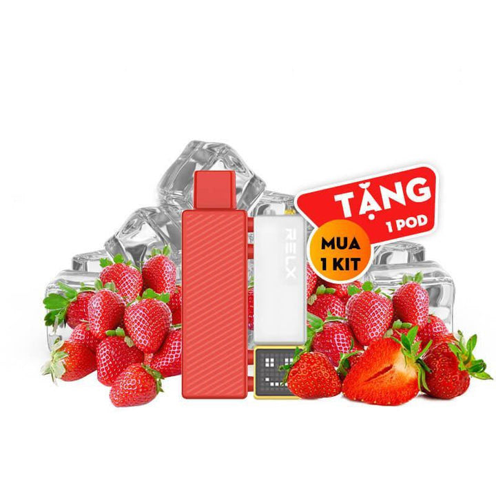 RELX積木電子煙18000puffs煙彈草莓口味智能顯示屏