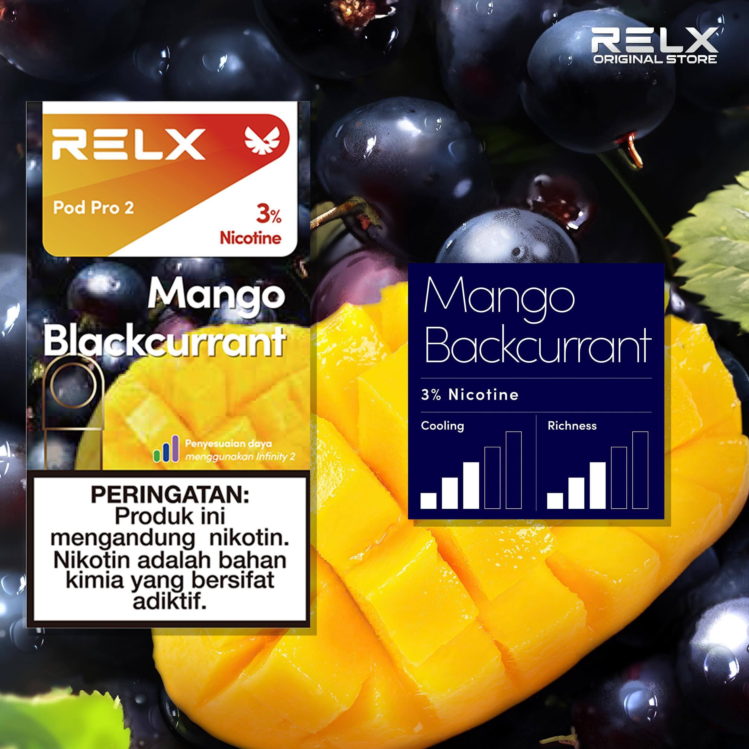 RELX電子煙彈-Relx infinity悅刻電子煙芒果黑加侖口味