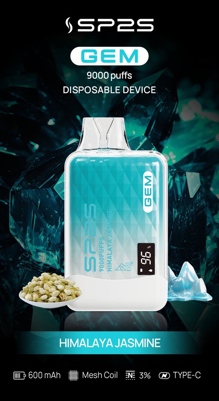 【2026推薦】SP2S 思博瑞 9000口拋棄式電子煙開箱：冰礦泉茉莉 —— 清爽系的天花板！